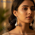 Load image into Gallery viewer, Silver Teardrop Dangle Earrings | Minimalist Silver Earrings for Women