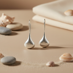 将图像加载到图库查看器中, Silver Teardrop Dangle Earrings | Minimalist Silver Earrings for Women