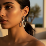 将图像加载到图库查看器中, Silver Oval Link Drop Earrings for Women | Statement Jewelry