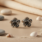 将图像加载到图库查看器中, 925 Silver Rose Flower Stud Earrings | Women's Jewelry Gift