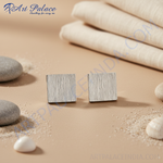 Load image into Gallery viewer, Silver Square Stud Earrings for Women | Minimalist Jewelry