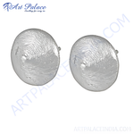 Load image into Gallery viewer, Sterling silver textured stud earrings for women. Elegant silver earrings for daily wear.