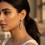 将图像加载到图库查看器中, 925 Silver Cubic Zirconia Teardrop Earrings for Women