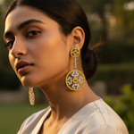 Load image into Gallery viewer, Yellow Sapphire & Silver Dangle Earrings for Women | Statement Jewelry