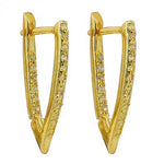 将图像加载到图库查看器中, gold plating V-Shaped Cubic Zirconia Earrings | For Women | Gift
