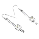 将图像加载到图库查看器中, 925 Silver Square Cubic Zirconia Drop Earrings for Women
