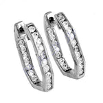 Load image into Gallery viewer, Silver Hoop Earrings with Cubic Zirconia | Women's Jewelry Gift