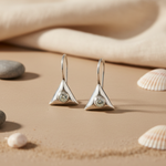 将图像加载到图库查看器中, 925 Silver Triangle Earrings with Gemstone | For Women