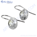 Load image into Gallery viewer, 925 sterling silver stud earrings featuring round cubic zirconia gemstones, silver color