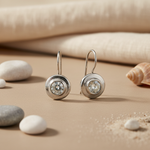 将图像加载到图库查看器中, 925 Silver Round Cubic Zirconia Earrings for Women | Gift