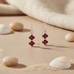 Load image into Gallery viewer, 925 Silver Garnet Drop Earrings for Women | Gemstone Jewelry