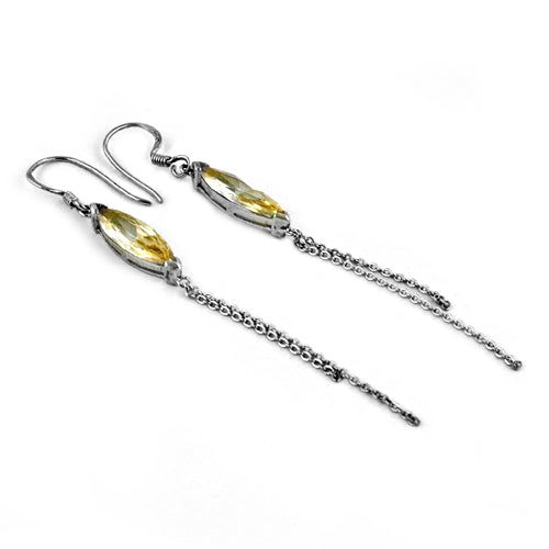925 silver citrine drop earrings for women | dangle earrings
