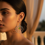 Load image into Gallery viewer, 925 Sterling Silver Green Gemstone Hoop Earrings for Women