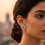 Load image into Gallery viewer, Diamond Stud Earrings in gold plating Finish | For Women | Artpalace