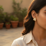 将图像加载到图库查看器中, gold plating Triangle Stud Earrings with White CZ | Women's Jewelry