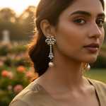 将图像加载到图库查看器中, Silver Pearl Drop Earrings for Women | Dangle Earrings