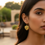 Load image into Gallery viewer, gold plating Heart Green Gemstone Earrings | Women's Fashion Jewelry