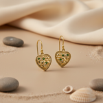 Load image into Gallery viewer, gold plating Heart Green Gemstone Earrings | Women's Fashion Jewelry