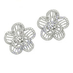 将图像加载到图库查看器中, 925 Silver Flower Stud Earrings | Diamond Simulant, For Women