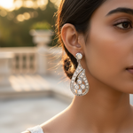 将图像加载到图库查看器中, Silver Teardrop Diamond Earrings | Women's Elegant Jewelry