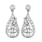 将图像加载到图库查看器中, Silver Teardrop Diamond Earrings | Women's Elegant Jewelry