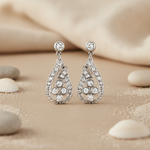 将图像加载到图库查看器中, Silver Teardrop Diamond Earrings | Women's Elegant Jewelry