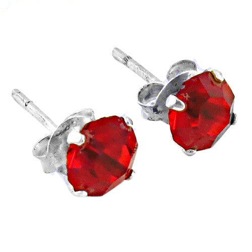 925 silver red ruby stud earrings for women | gemstone jewelry