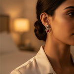 将图像加载到图库查看器中, Silver Heart Ruby Stud Earrings for Women | Gift Jewelry