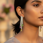 Load image into Gallery viewer, Silver Dangle Earrings with Colored Gemstones | Women's Jewelry