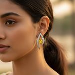 将图像加载到图库查看器中, 925 Silver Yellow Gemstone Earrings | For Women | Daily Wear