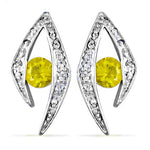 将图像加载到图库查看器中, 925 Silver Yellow Gemstone Earrings | For Women | Daily Wear