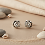 将图像加载到图库查看器中, 925 Silver Stud Earrings with White Gemstone | For Women
