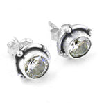 将图像加载到图库查看器中, 925 Silver Stud Earrings with White Gemstone | For Women