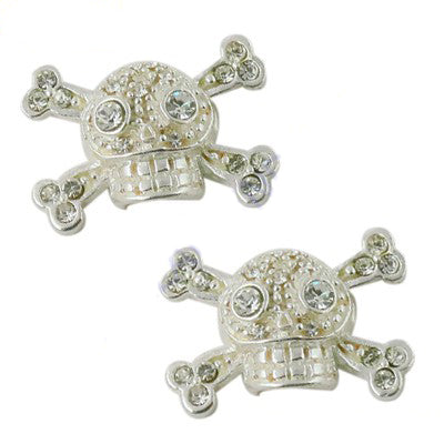 Silver crystal skull brooch pins | gothic jewelry | gift