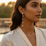 Load image into Gallery viewer, Silver Butterfly Dangle Earrings with Pearl for Women