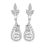 Load image into Gallery viewer, Silver Teardrop Earrings with CZ Stones for Women | Party Jewelry