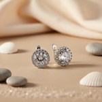 Load image into Gallery viewer, 925 Silver Cubic Zirconia Halo Earrings for Women | Gift