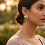 Load image into Gallery viewer, Silver Square Stud Earrings for Women | Square Cut Earrings