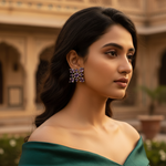 Load image into Gallery viewer, Amethyst Stud Earrings in Silver | Flower Design | For Women