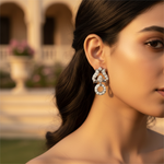 将图像加载到图库查看器中, Silver Cubic Zirconia Earrings for Women | Statement Jewelry