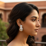 Load image into Gallery viewer, Silver Stud Earrings with Clear Cubic Zirconia | Women's Jewelry