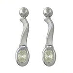 将图像加载到图库查看器中, Silver Dangle Earrings with Green Stone for Women | Daily Wear