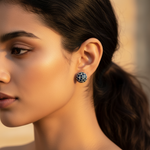 将图像加载到图库查看器中, 925 Silver Black Sapphire Stud Earrings for Women | Gift