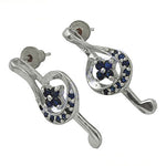 将图像加载到图库查看器中, 925 Silver Sapphire Flower Stud Earrings for Women | Gift