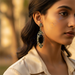 Load image into Gallery viewer, 925 Silver Onyx Earrings for Women | Dangle Earrings | Gift