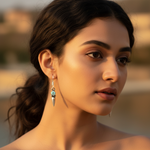 Load image into Gallery viewer, 925 Silver Blue Gemstone Dangle Earrings | For Women