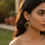 Load image into Gallery viewer, Silver Mixed Metal Hoop Earrings for Women | Statement Jewelry