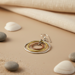 Load image into Gallery viewer, Silver Mixed Metal Hoop Earrings for Women | Statement Jewelry