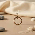 将图像加载到图库查看器中, Copper Hoop Earrings with gold plating Accents | Unique Jewelry Gift