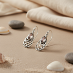 将图像加载到图库查看器中, 925 Silver Teardrop Gemstone Earrings for Women | Dangle Earrings
